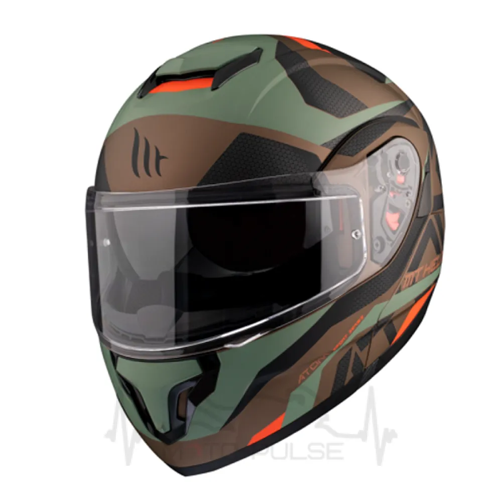 Мотошолом MT Atom FU401 SV Black/Brown/Khaki (M)